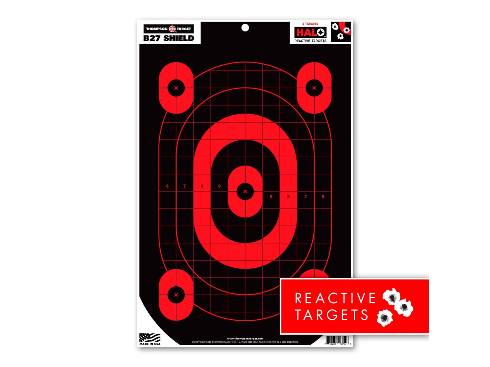 Thompson Target HALO B27-SHIELD Defensive Training Reactive Splatter ...