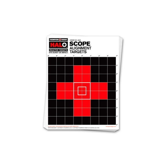 Thompson Target HALO Scope Sight-In Reactive Splatter Targets 8.5x11, 20 Pack, Black/Red, Small