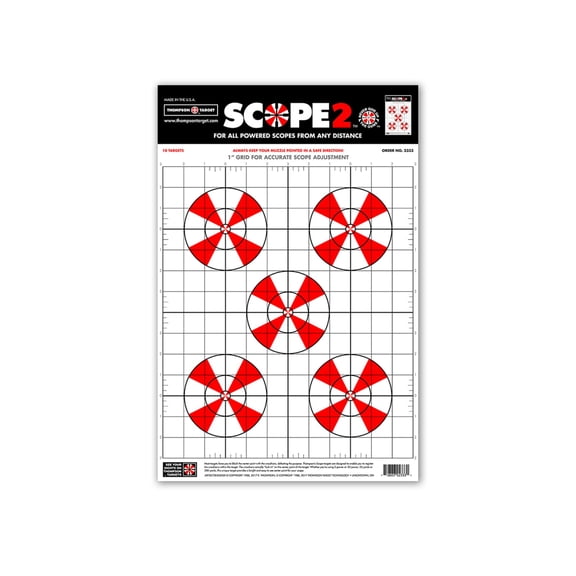 Thompson Target Scope 2 Sight-In 12.5x19 Paper Shooting Targets, 30 Pack, Red, Large