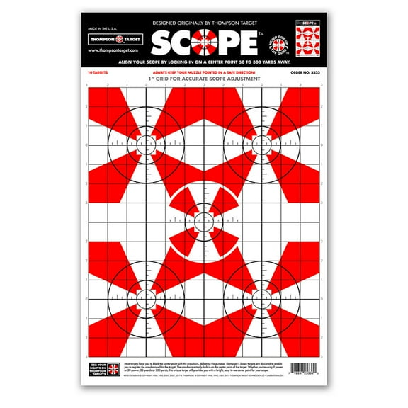 Thompson Target Scope | Optics Alignment Sight-In Paper Shooting Targets - 12.5"x19" (100 Pack)