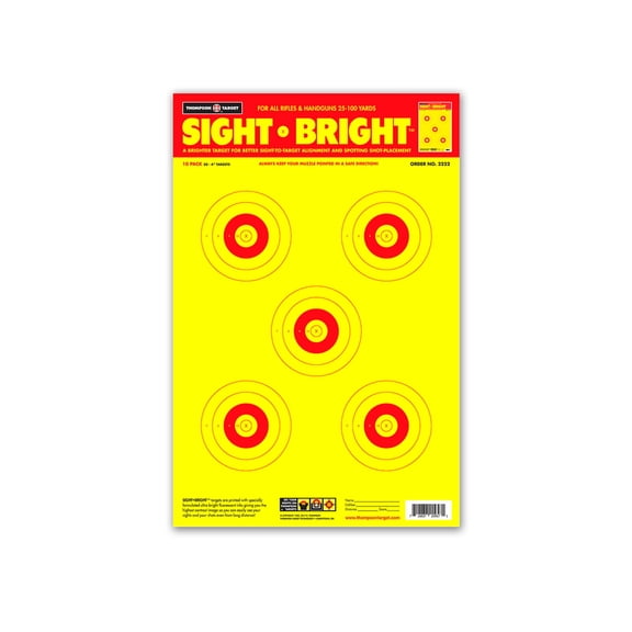 Thompson Target Sight Bright Ultra Bright Paper Shooting Targets 12.5x19, 30 Pac