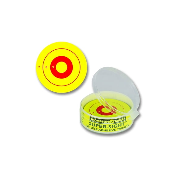 Thompson Target Super Sight 2.25in Adhesive Targets In Re-Close Container, 50 Pa