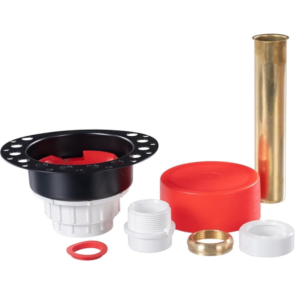 OS&B ITD5135 Freestanding Bathtub Rough-in Kit Brass Tail Pipe and PVC Adapter