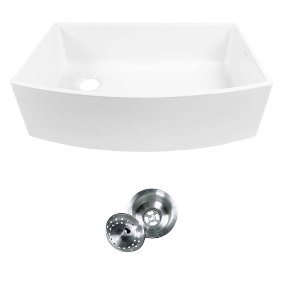 Thompson Traders KSA-498FC 33" Farmhouse Single Basin Fireclay Kitchen Sink - White