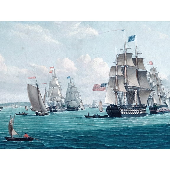 Thompson USS Franklin Bay New York Nautical Painting Extra Large XL Wall Art Poster Print