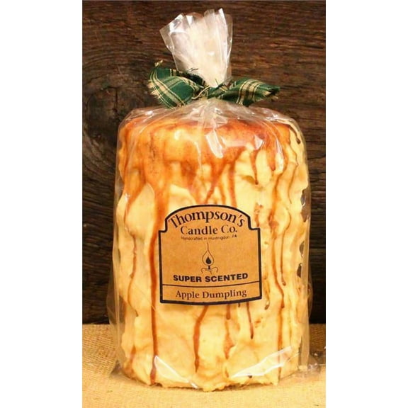 Thompson's Candle Co Super Scented Large (42 oz) Pillar 200 Hrs "Apple Dumpling"