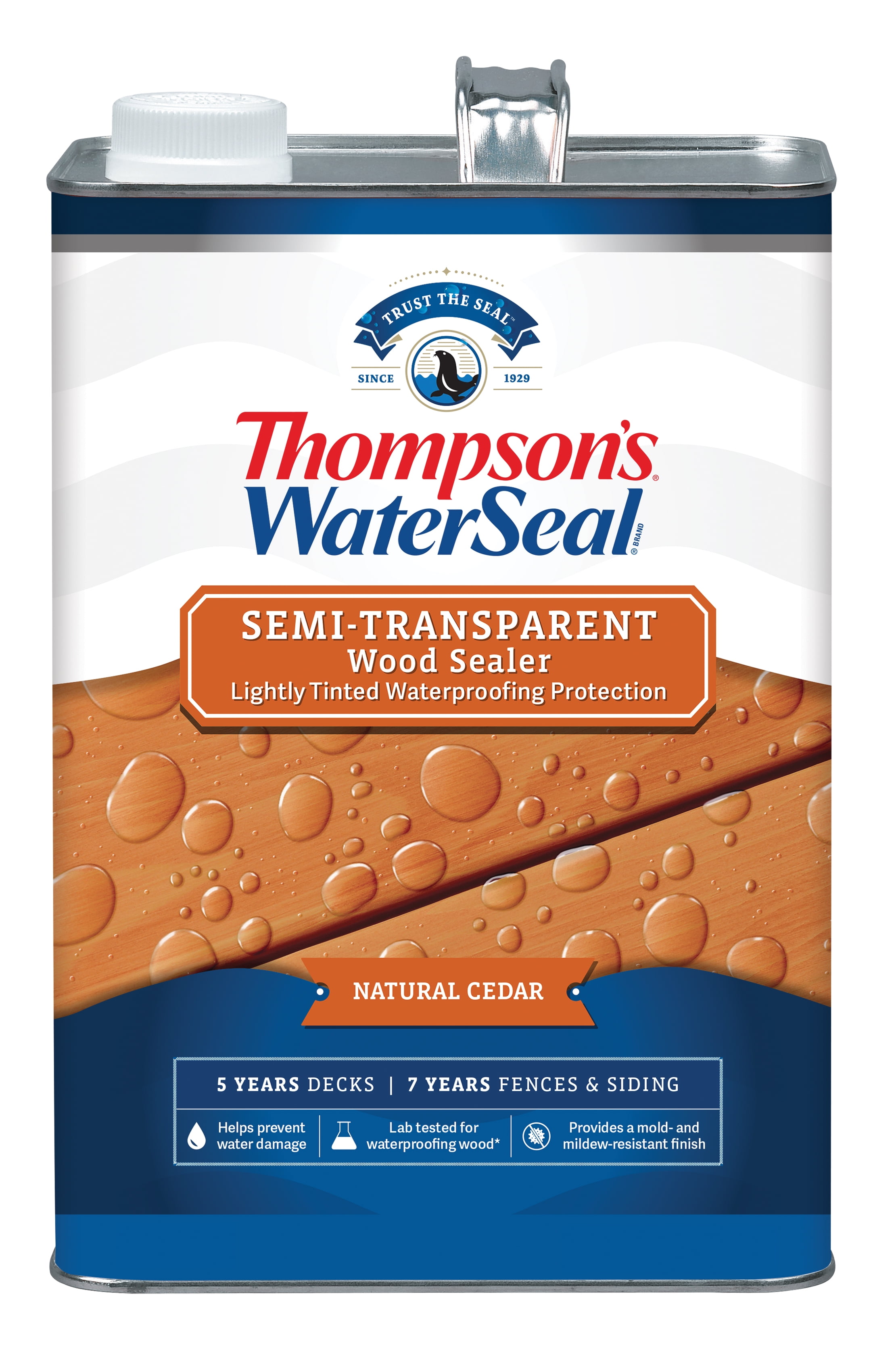 Thompson's WaterSeal Semi-Transparent Wood Sealer, Natural Cedar