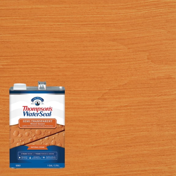 Thompson's WaterSeal Semi-Transparent Natural Cedar Wood Sealer, 1 Gallon