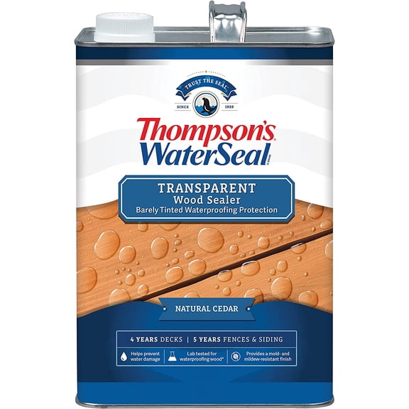 Thompsons WaterSeal Transparent Waterproofing Wood Stain and Sealer, Natural Cedar, 1 Gallon