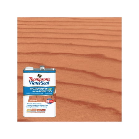 Thompson's WaterSeal Waterproofer Plus Tinted Wood Stain, Rustic Red, 1 Gallon