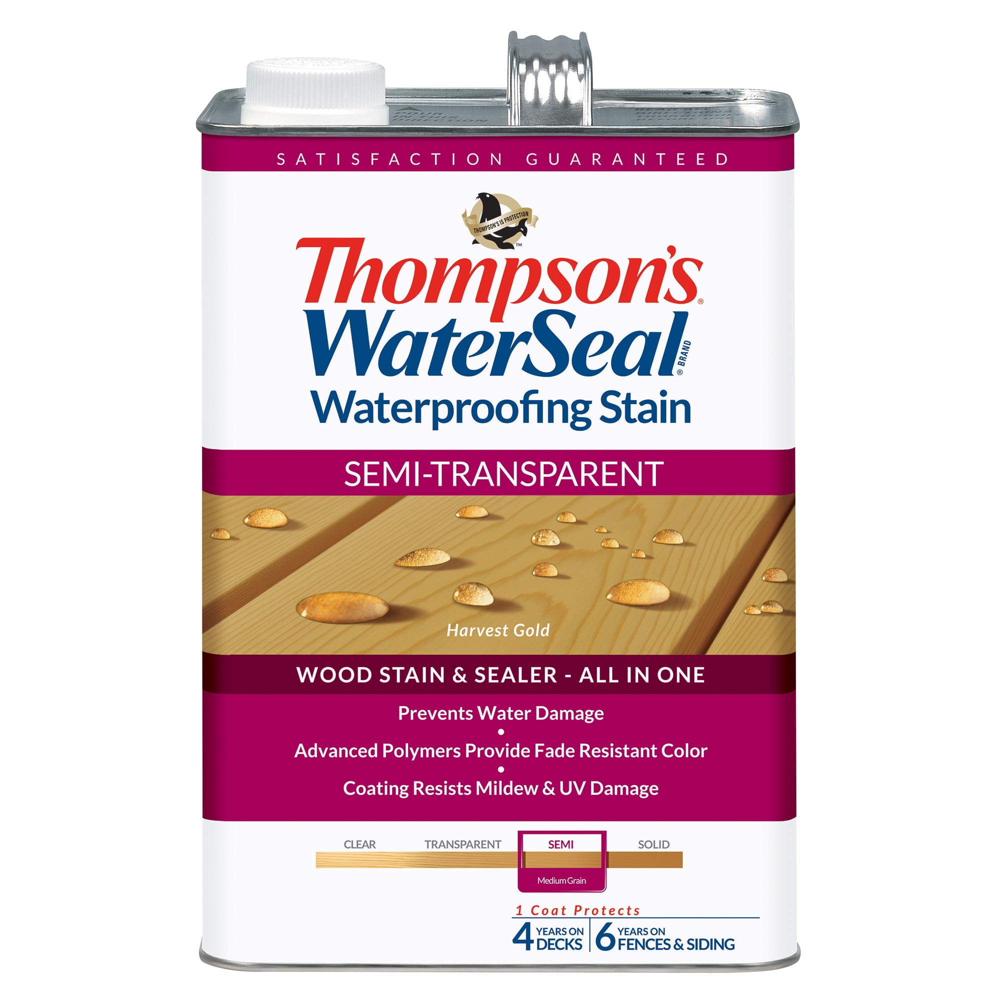 Thompson's Waterseal TH.092201-16 TH.042811-16 Waterproofing Stain, Harvest Gold, 1 gal, Can