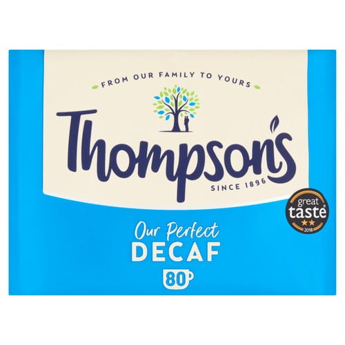 Thompsons Punjana Decaffeinated Tea Bags 80's, British Import (Pack of 2)