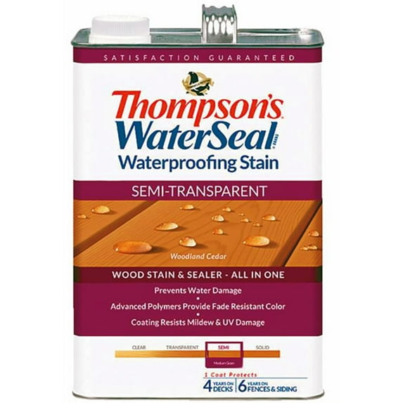 Thompsons WaterSeal Semi-Transparent Waterproofing Stain Woodland Cedar 1 gal