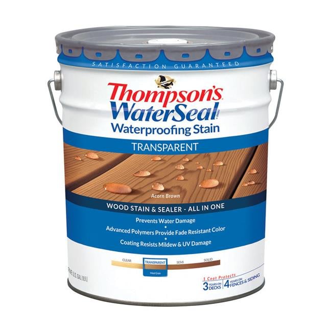 Thompsons Waterseal  Transparent Chestnut Brown Waterproofing Wood Stain & Sealer, 5 gal