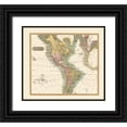 thumbnail image 1 of Thomson 13x12 Black Ornate Wood Framed with Double Matting Museum Art Print Titled - North South America - Thomson 1814, 1 of 4