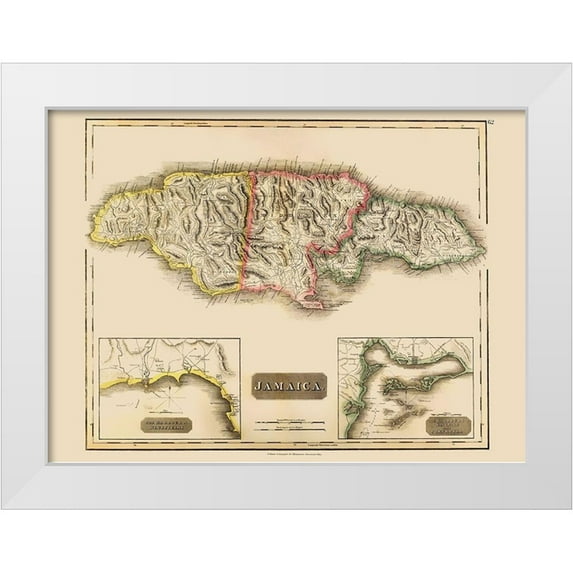 Thomson 14x11 White Modern Wood Framed Museum Art Print Titled - Caribbean Jamaica - Thomson 1821