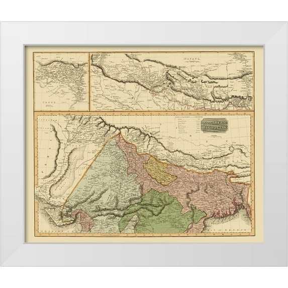 Thomson 17x15 White Modern Wood Framed Museum Art Print Titled - Northern Hindostan British India - Thomson 1817