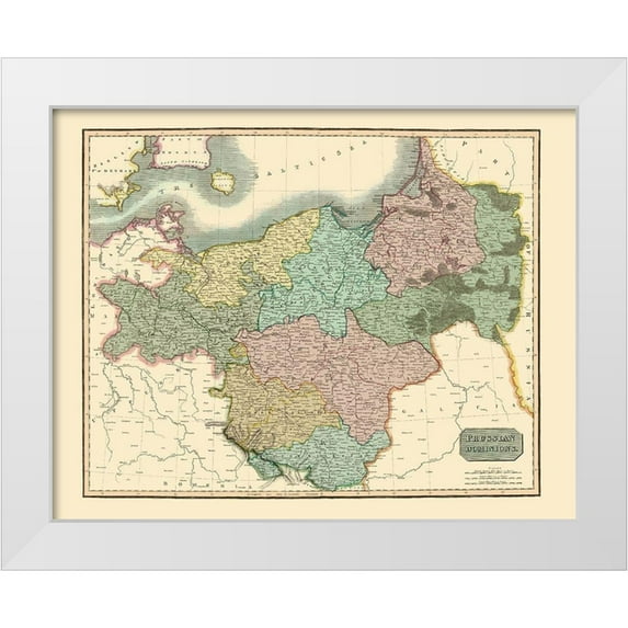 Thomson 18x15 White Modern Wood Framed Museum Art Print Titled - Prussia Germany - Thomson 1817