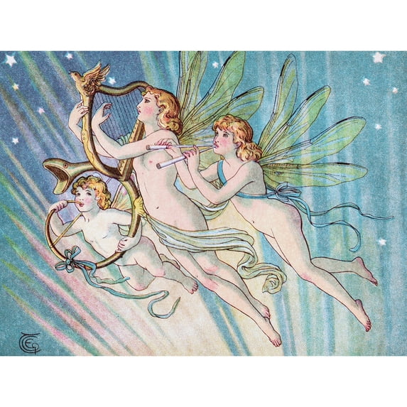 Thomson Emily's Fairies Music Painting Extra Large Art Print Wall Mural Poster Premium XL