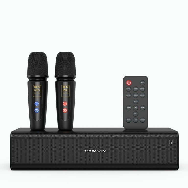 【美品】THOMSON Karaoke Player 2本マイク付き Thomson K600 Mini Bluetooth 5.0 Karaoke Machine with 2 Portable