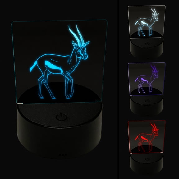 Thomson's Gazelle Antelope African LED Night Light Sign 3D Illusion Desk Nightstand Lamp