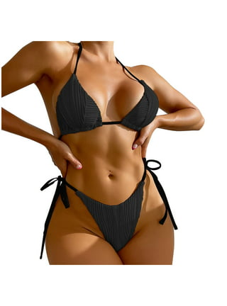 Thong Bikini Swimsuit for Women Brazilian String Bikinis Bathing Suit  Triangle Top Bathing Suits Swimsuits Sexy High Cut Tie Side Swimwear