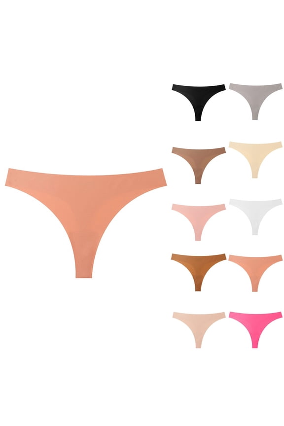 Thong No Camel Toe, Underwear Seamless Thongs, Anti Wedgie Seamless Thongs, No Show Panties Moisture Wicking Workout Thong L 16# Watermelon Red