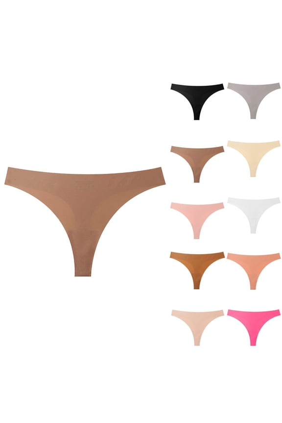 Thong No Camel Toe, Underwear Seamless Thongs, Anti Wedgie Seamless Thongs, No Show Panties Moisture Wicking Workout Thong M 16# Camel