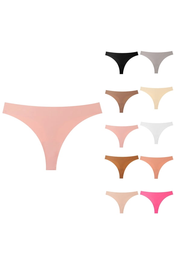 Thong No Camel Toe, Underwear Seamless Thongs, Anti Wedgie Seamless Thongs, No Show Panties Moisture Wicking Workout Thong M 16# Pink
