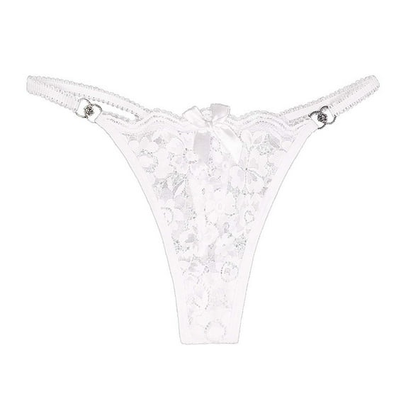 Womens Panties Underwear White Lace Thong Women's Cotton Panties M