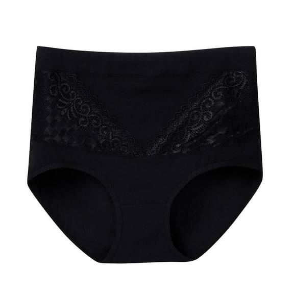 Thong Seamless 100 Percent Cotton Underwear for Women, 5PC Women's Briefs Comfortable Cotton High Waist Underwear Women Sexy Panties