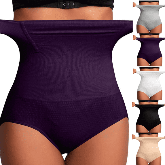 Thong Shapewear Tummy Control Underwear for Women Seamless Body Shaper Panties,Purple S
