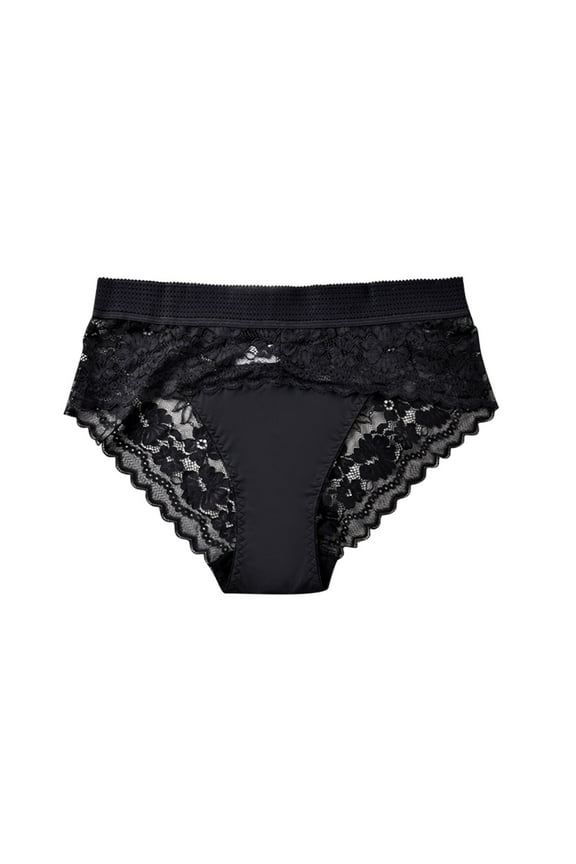 Thong Underwear Organic Cotton Underwear for Women, Women's Large Size High Waist Breathable Thin Thong Lace Breathable Seamless Underwear