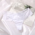 thumbnail image 1 of Thong for Women Solid Color Lace Low Waist Sheer Mesh Panties Lightweight Breathable Briefs Women's Underwear and Bras White M, 1 of 3
