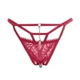 thumbnail image 1 of Thongs Panties for Women Tbopshirt Womens Thongs Briefs,FashionComfortable Pearl Hollow Out Open Gear ExemptionfromDetachment,Women's Hipsters Underwear, 1 of 5