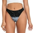 thumbnail image 1 of Thongs for Women - Abstract Glitter Sparkle Black No Show Seamless Womens Thongs Underwear, Breathable G String Thongs for Women, Ladies Stretch Low Rise Thong Bikini Panties Briefs, 1 of 5