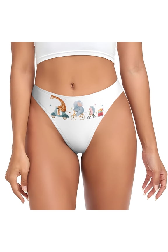 Thongs for Women - Animals in Transport No Show Seamless Womens Thongs Underwear, Breathable G String Thongs for Women, Ladies Stretch Low Rise Thong Bikini Panties Briefs
