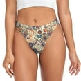 thumbnail image 1 of Thongs for Women - Birds Fantasy Flowers No Show Seamless Womens Thongs Underwear, Soft Stretch G String Thongs for Women,Cuteness Ladies Thong Bikini Panties Briefs, 1 of 5