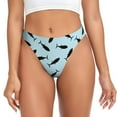thumbnail image 1 of Thongs for Women - Black tuna fish No Show Seamless Womens Thongs Underwear, Soft Stretch G String Thongs for Women,Cuteness Ladies Thong Bikini Panties Briefs, 1 of 5