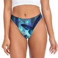 thumbnail image 1 of Thongs for Women - Blue Butterfly Forest Fantasy No Show Seamless Womens Thongs Underwear, Breathable G String Thongs for Women, Ladies Stretch Low Rise Thong Bikini Panties Briefs, 1 of 5