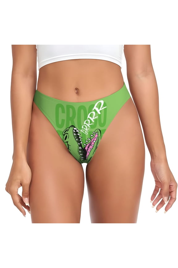 Thongs for Women - CROCODILE HEAD No Show Seamless Womens Thongs Underwear, Breathable G String Thongs for Women, Ladies Stretch Low Rise Thong Bikini Panties Briefs