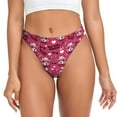 thumbnail image 1 of Thongs for Women - Cartoon Cute Dog Rose Red No Show Seamless Womens Thongs Underwear, Soft Stretch G String Thongs for Women,Cuteness Ladies Thong Bikini Panties Briefs, 1 of 5
