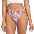 thumbnail image 1 of Thongs for Women - Cartoon Cute Horse Rose Daisy No Show Seamless Womens Thongs Underwear, Soft Stretch G String Thongs for Women,Cuteness Ladies Thong Bikini Panties Briefs, 1 of 5