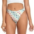 thumbnail image 1 of Thongs for Women - Colorful Geometric No Show Seamless Womens Thongs Underwear, Soft Stretch G String Thongs for Women,Cuteness Ladies Thong Bikini Panties Briefs, 1 of 5