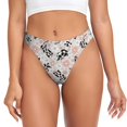 thumbnail image 1 of Thongs for Women - Cow Print Cowboy Hat Boots Flower No Show Seamless Womens Thongs Underwear, Soft Stretch G String Thongs for Women,Cuteness Ladies Thong Bikini Panties Briefs, 1 of 5