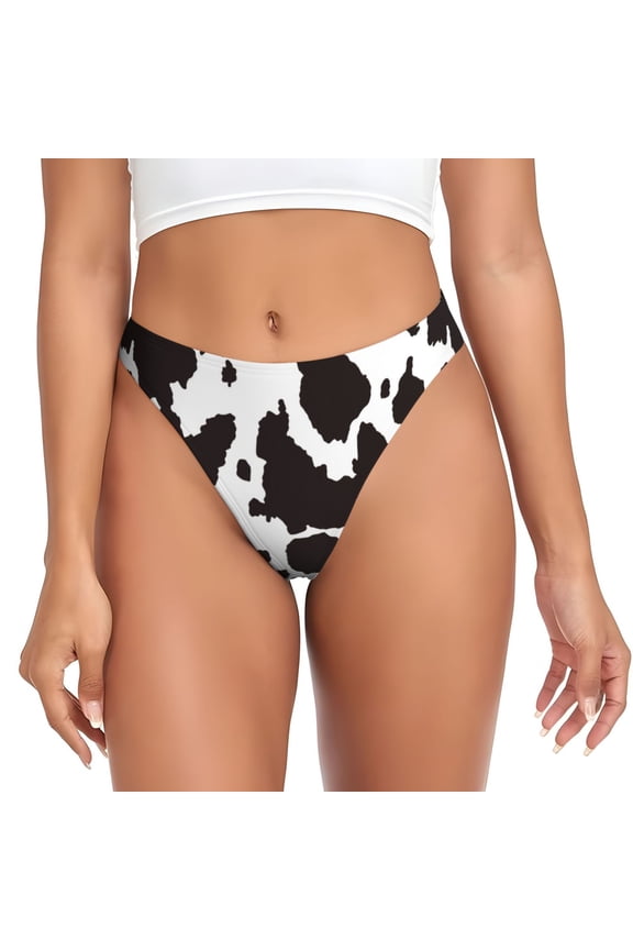 Thongs for Women - Cow Skin k No Show Seamless Womens Thongs Underwear, Breathable G String Thongs for Women, Ladies Stretch Low Rise Thong Bikini Panties Briefs