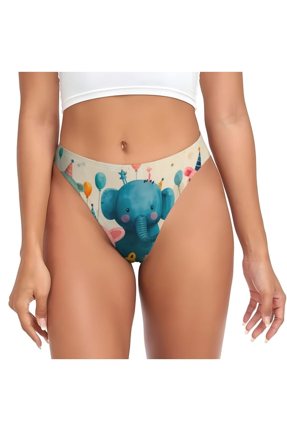 Thongs for Women - Cute Animal Party No Show Seamless Womens Thongs Underwear, Breathable G String Thongs for Women, Ladies Stretch Low Rise Thong Bikini Panties Briefs