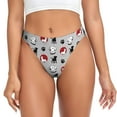 thumbnail image 1 of Thongs for Women - Cute Silhouette Dog No Show Seamless Womens Thongs Underwear, Breathable G String Thongs for Women, Ladies Stretch Low Rise Thong Bikini Panties Briefs, 1 of 5