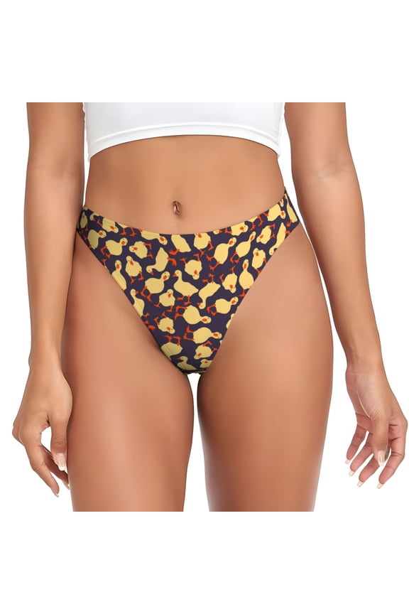 Thongs for Women - Cute Small Farm Birds No Show Seamless Womens Thongs Underwear, Breathable G String Thongs for Women, Ladies Stretch Low Rise Thong Bikini Panties Briefs