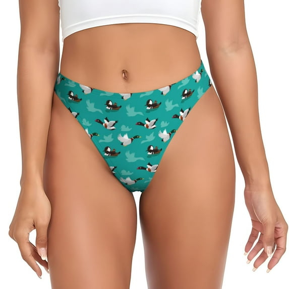 Thongs for Women - Ducks A No Show Seamless Womens Thongs Underwear, Soft Stretch G String Thongs for Women,Cuteness Ladies Thong Bikini Panties Briefs